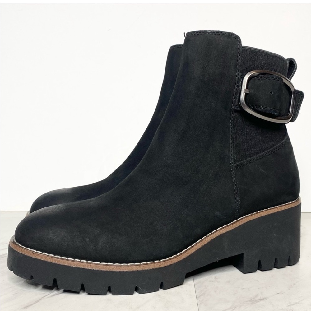 Blondo Dahlia Black Nubuck Buckle Boot 9M